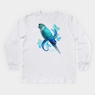 Turquoise Green Cheek Conure Kids Long Sleeve T-Shirt